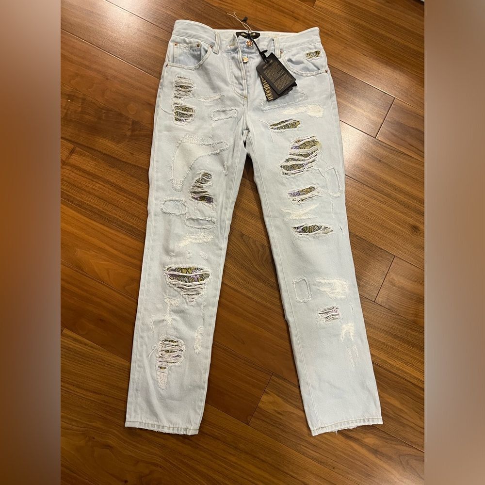 Roberto Cavalli distressed jeans NWT size US 4